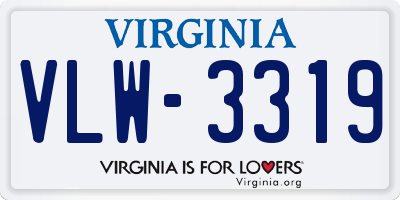 VA license plate VLW3319