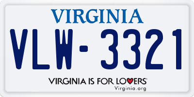 VA license plate VLW3321