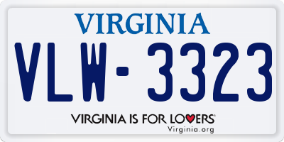 VA license plate VLW3323