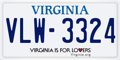 VA license plate VLW3324