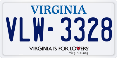 VA license plate VLW3328