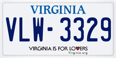 VA license plate VLW3329