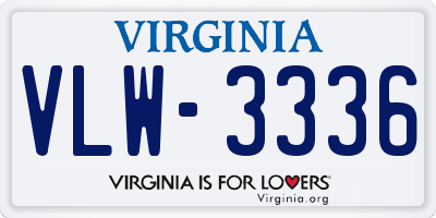 VA license plate VLW3336