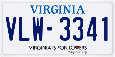 VA license plate VLW3341