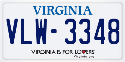 VA license plate VLW3348