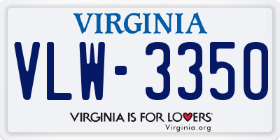 VA license plate VLW3350