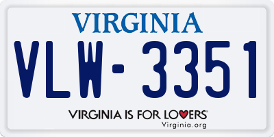 VA license plate VLW3351