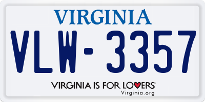 VA license plate VLW3357