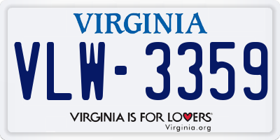 VA license plate VLW3359