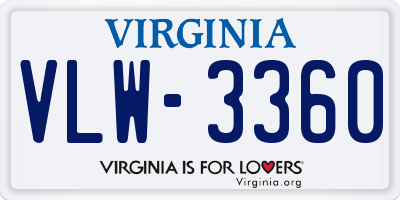 VA license plate VLW3360