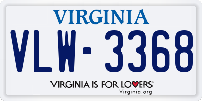 VA license plate VLW3368