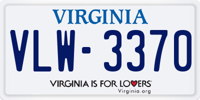 VA license plate VLW3370