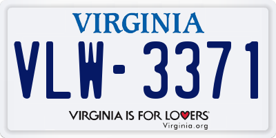 VA license plate VLW3371