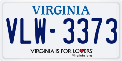 VA license plate VLW3373