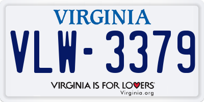 VA license plate VLW3379