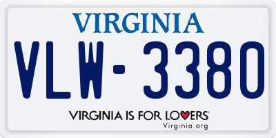 VA license plate VLW3380