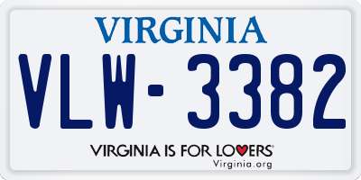 VA license plate VLW3382