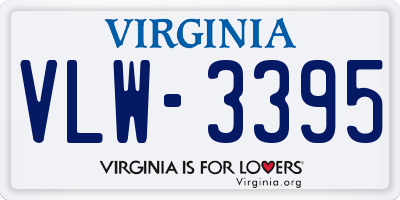 VA license plate VLW3395