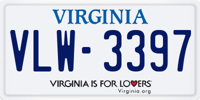 VA license plate VLW3397