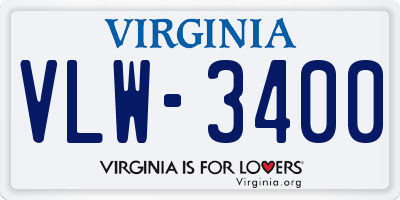 VA license plate VLW3400