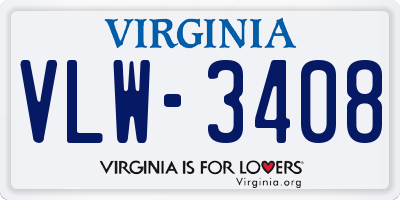 VA license plate VLW3408