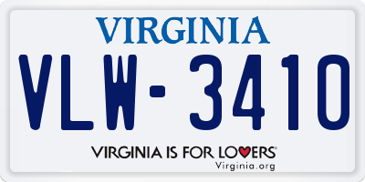 VA license plate VLW3410