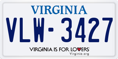 VA license plate VLW3427