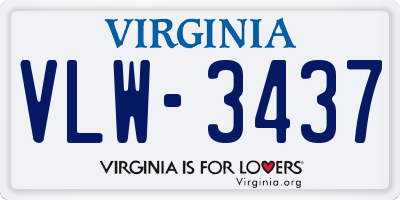 VA license plate VLW3437