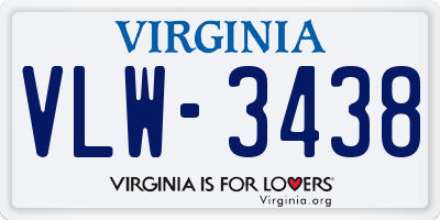 VA license plate VLW3438
