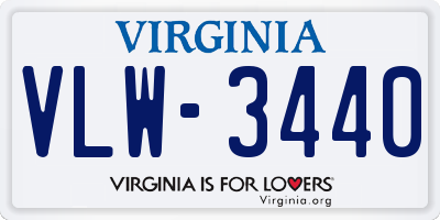 VA license plate VLW3440