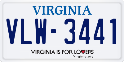 VA license plate VLW3441