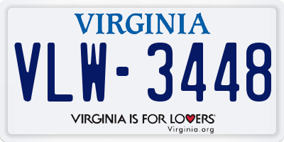 VA license plate VLW3448