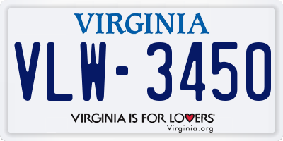 VA license plate VLW3450