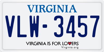 VA license plate VLW3457