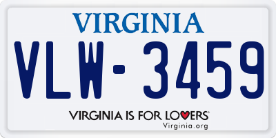 VA license plate VLW3459