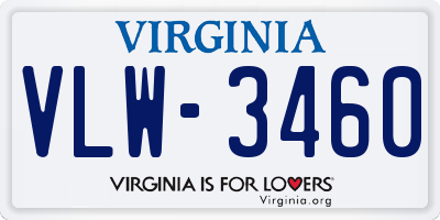 VA license plate VLW3460