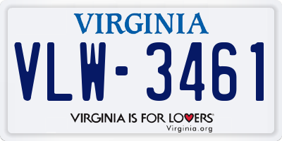 VA license plate VLW3461