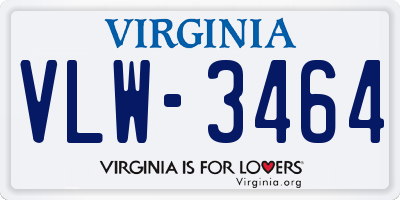 VA license plate VLW3464