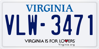 VA license plate VLW3471