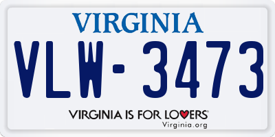 VA license plate VLW3473