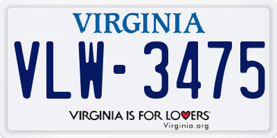 VA license plate VLW3475