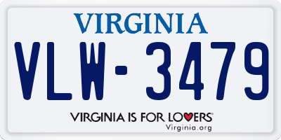 VA license plate VLW3479