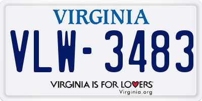 VA license plate VLW3483