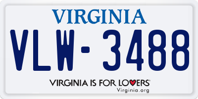 VA license plate VLW3488