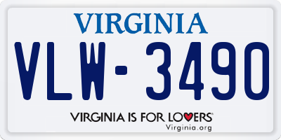 VA license plate VLW3490