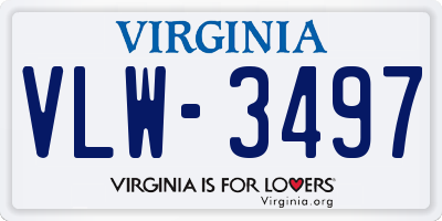 VA license plate VLW3497