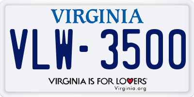 VA license plate VLW3500