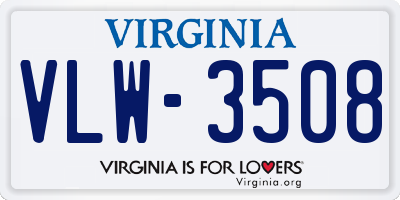 VA license plate VLW3508