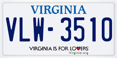 VA license plate VLW3510