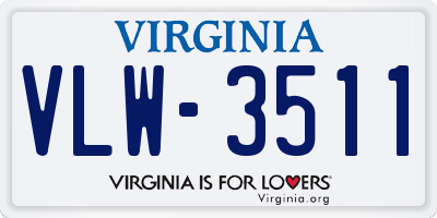 VA license plate VLW3511